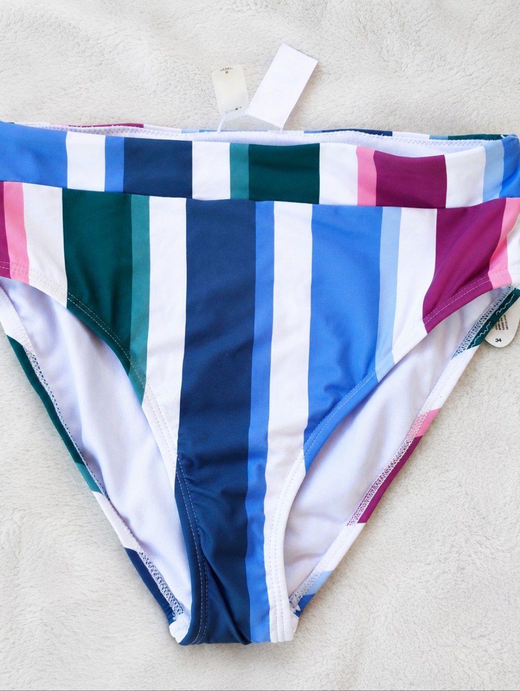 Mynah High-Rise Striped Bikini Bottoms - Size S